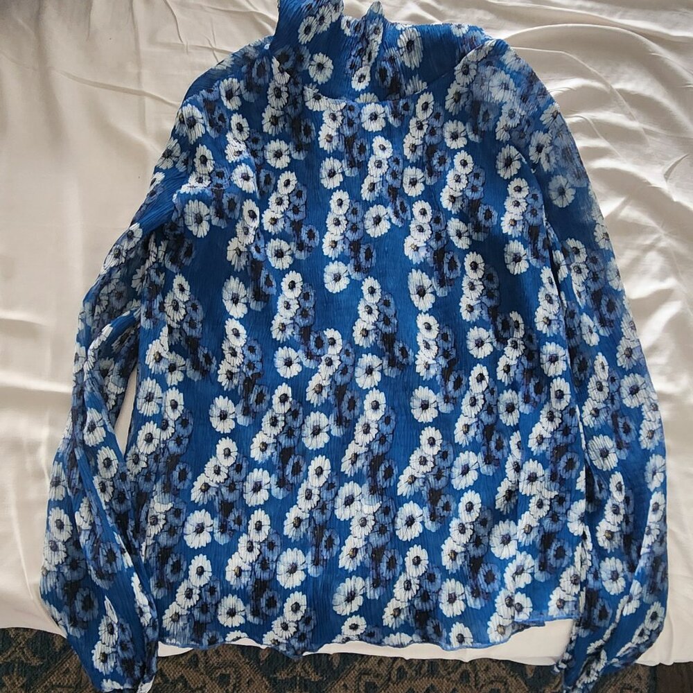 Women's Blue flower  Blouse
